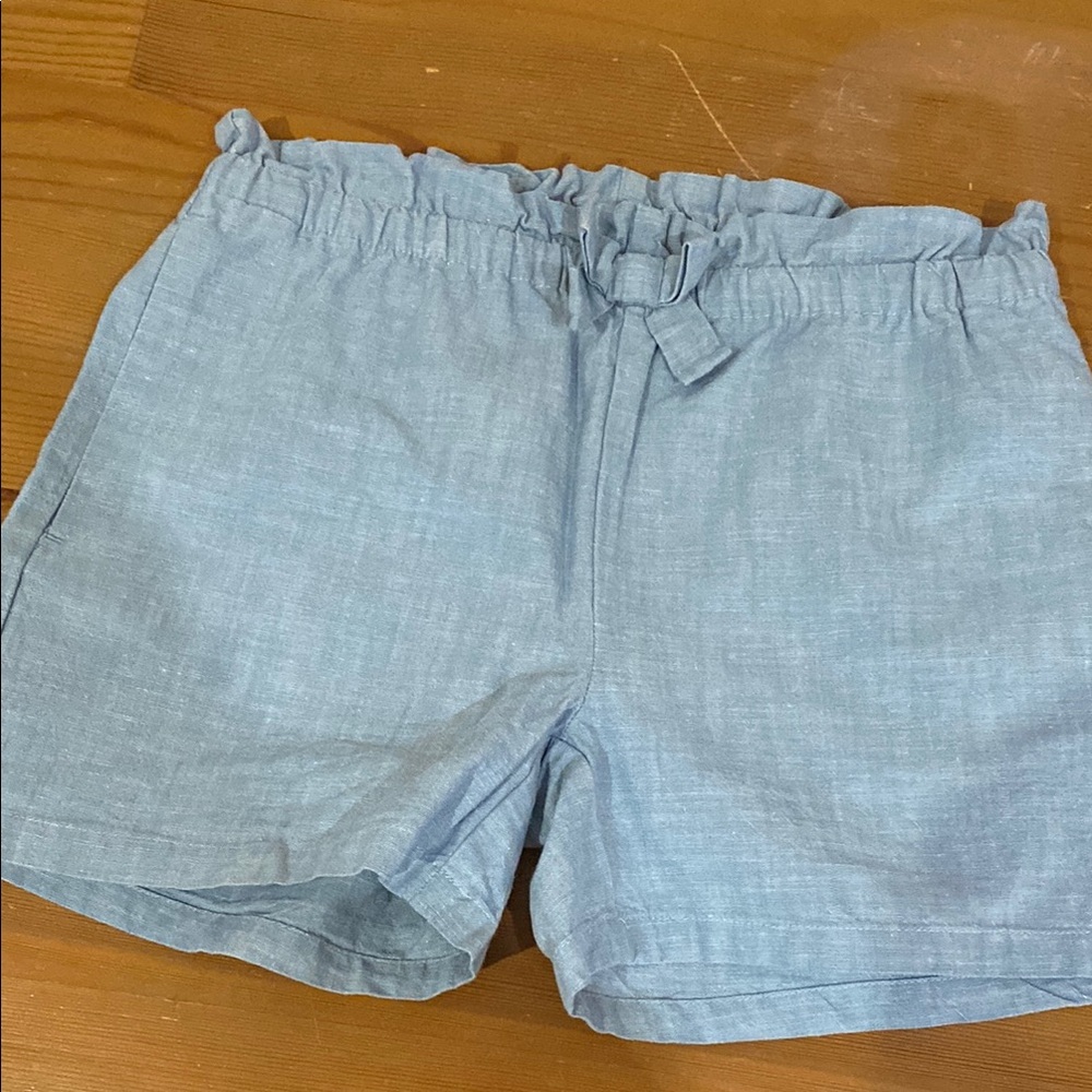 New Light Blue Ruffle Waist Shorts